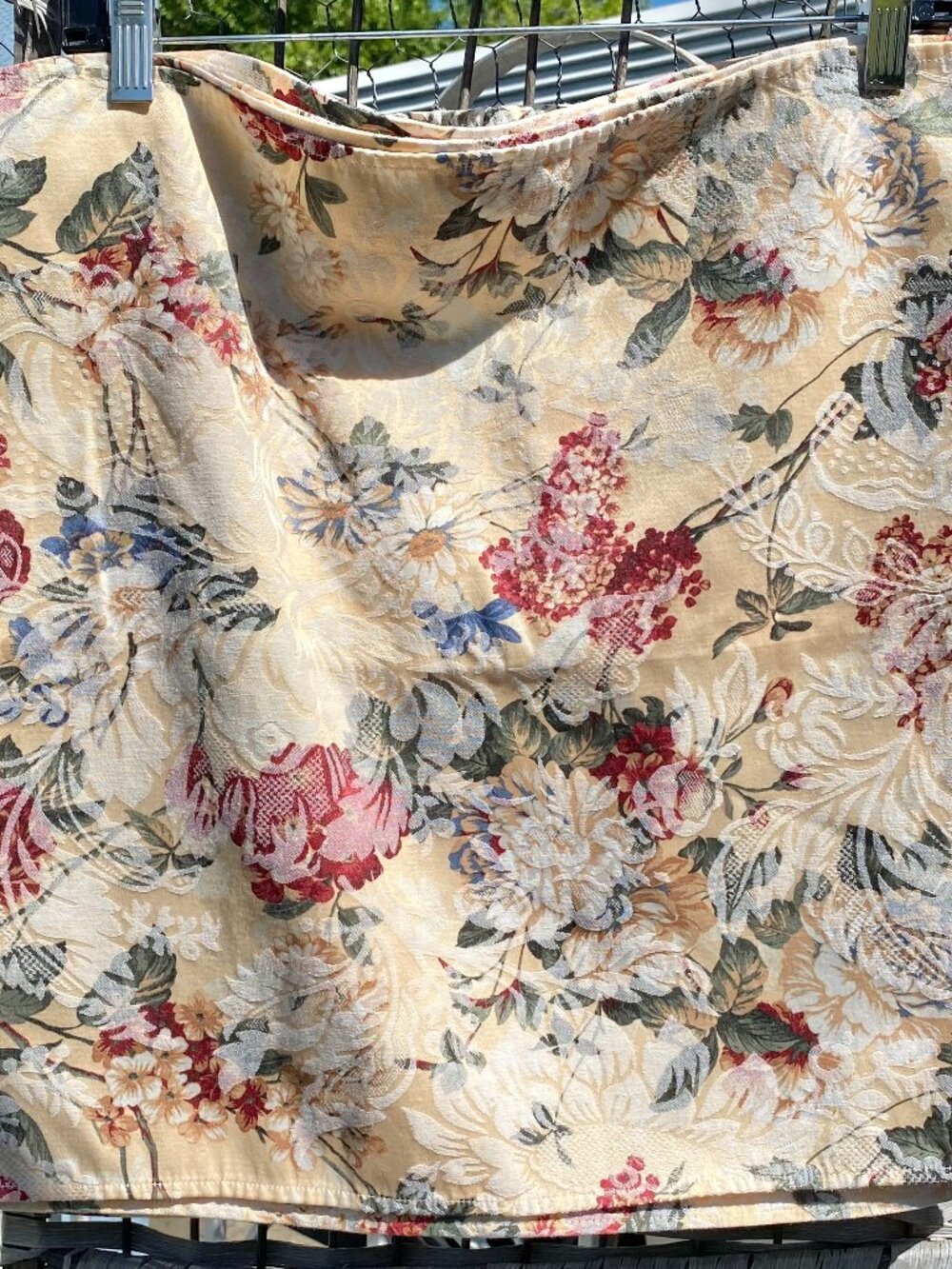 Vintage Liz Claiborne Cotton Washable 5 Pc ROSE Floral Shabby Chic Placemat 2002